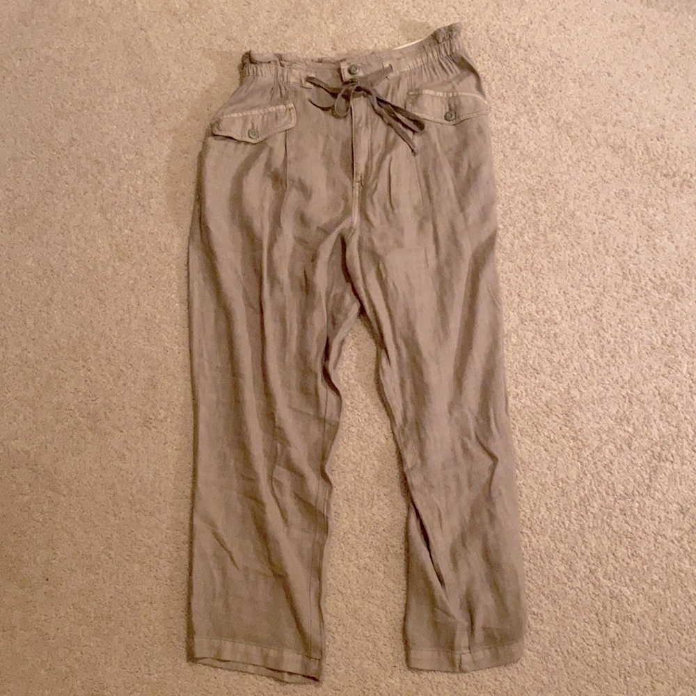 High Rise tan linen pants!